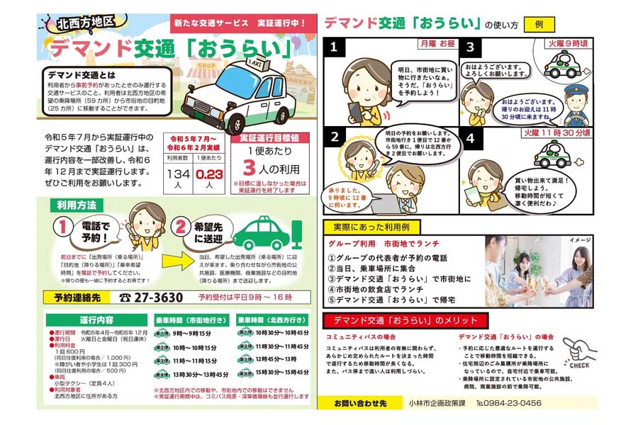 デマンド交通について分かりやすく書かれた資料（画像：小林市）