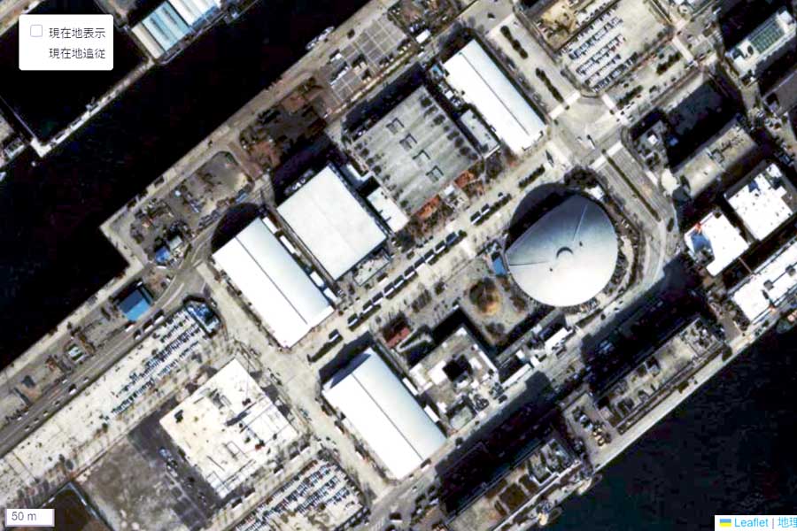 1985（昭和60）年頃の東京国際見本市会場（画像：国土地理院）