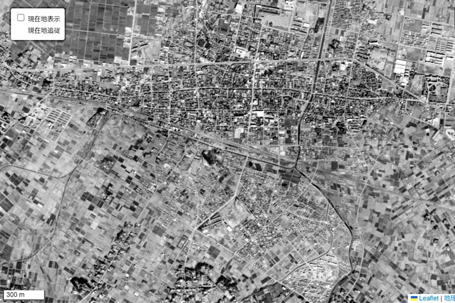 1963年頃の深谷駅周辺の航空写真(画像:国土地理院)