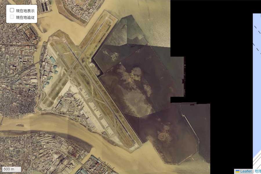 1980年頃の「羽田空港」周辺の航空写真（画像：国土地理院）