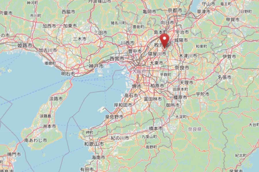 交野市(画像:OpenStreetMap)