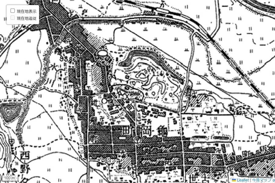 1920年頃の「亀岡駅」周辺の地図（画像：国土地理院）