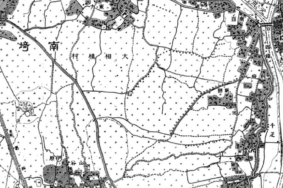 1930年頃の「越谷レイクタウン」周辺の地図（画像：国土地理院）