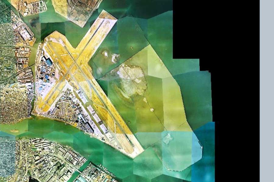 1975年頃の「羽田空港」周辺の航空写真（画像：国土地理院）