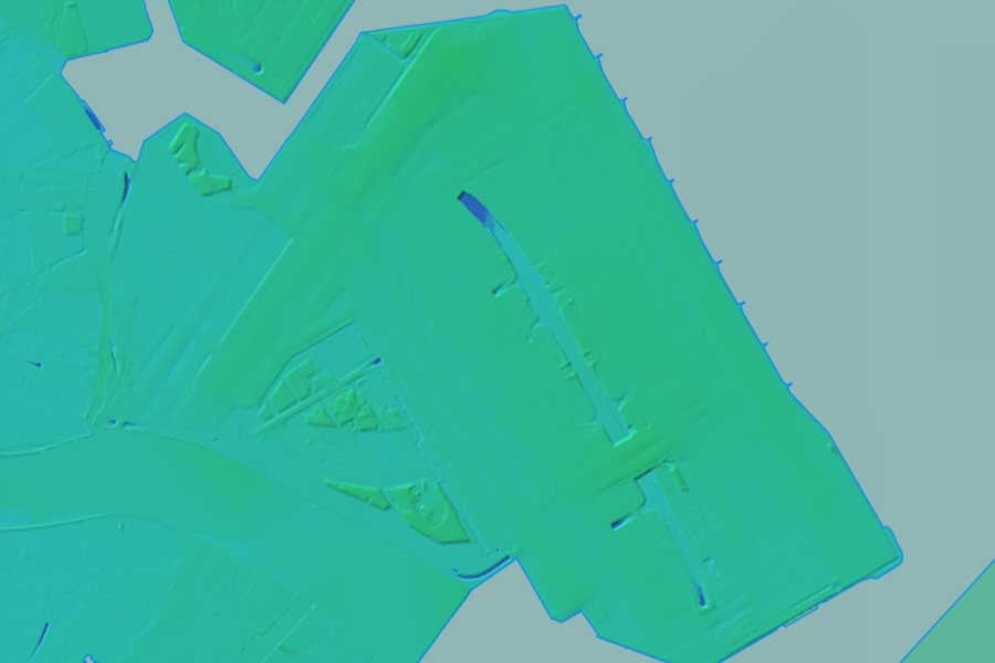 現在の「羽田空港」周辺の地形（画像：国土地理院）