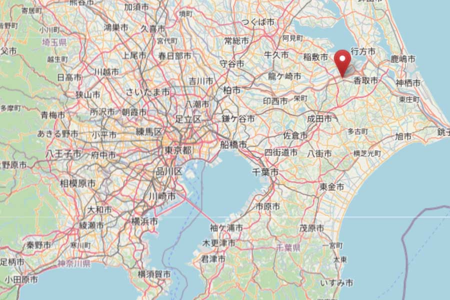 神崎町の位置（画像：OpenStreetMap）