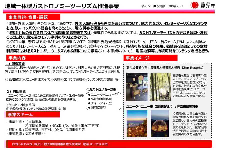 ガストロノミーツーリズムについて（画像：観光庁）