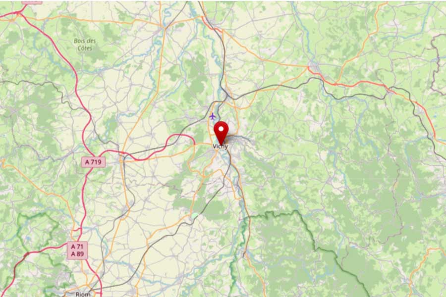 フランス・ヴィシー市（画像：OpenStreetMap）