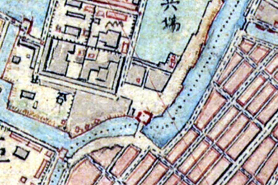 明治初期の「東京高速道路」周辺の地図。有楽町駅付近（画像：国土地理院）