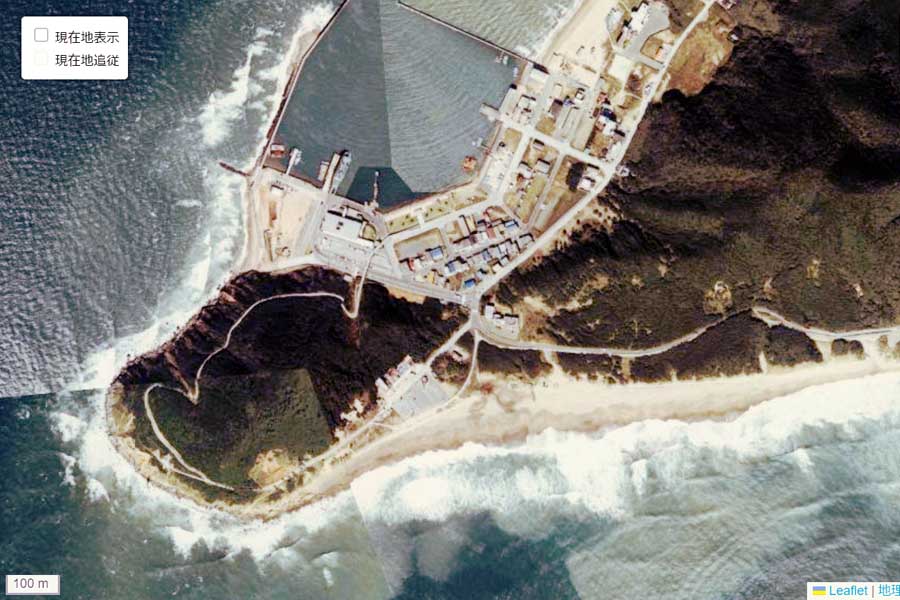 1980年頃に撮影された「渥美半島の先端」周辺の航空写真（画像：国土地理院）