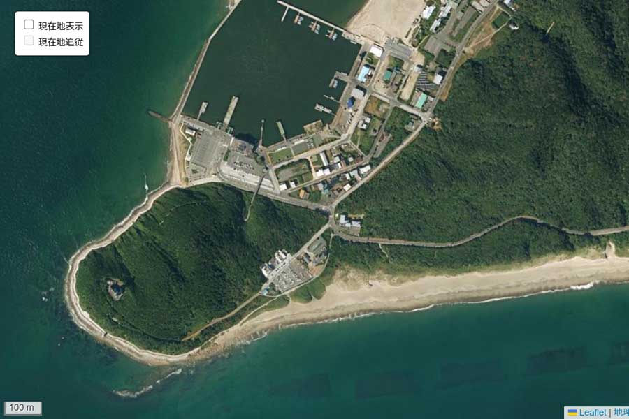 現在の「渥美半島の先端」周辺の航空写真（画像：国土地理院）
