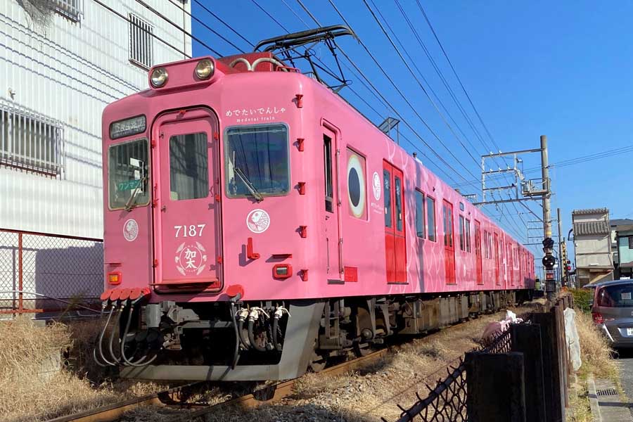 西ノ庄駅付近を走る南海電鉄加太線の列車（画像：高田泰）