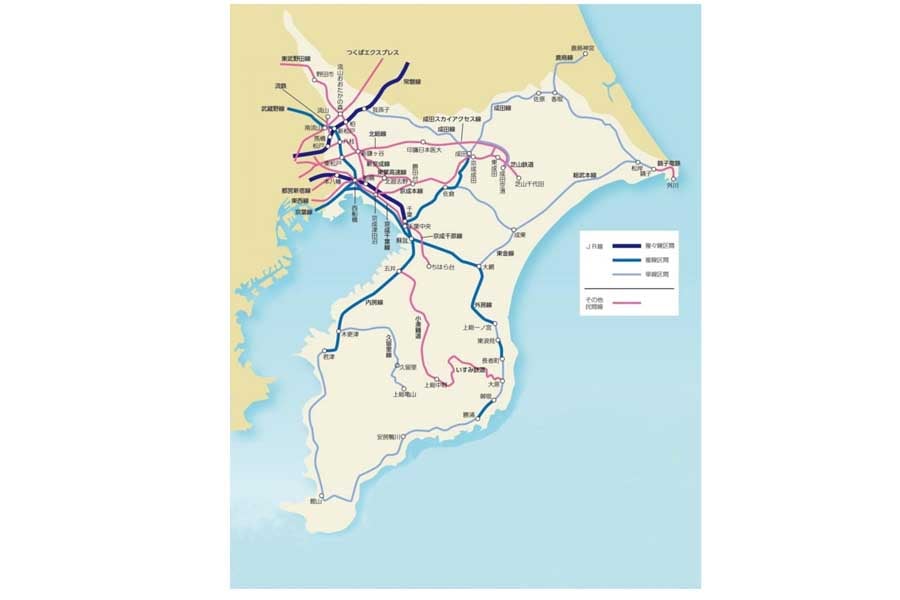 千葉県鉄道路線図。県ウェブサイトより引用(画像:千葉県)