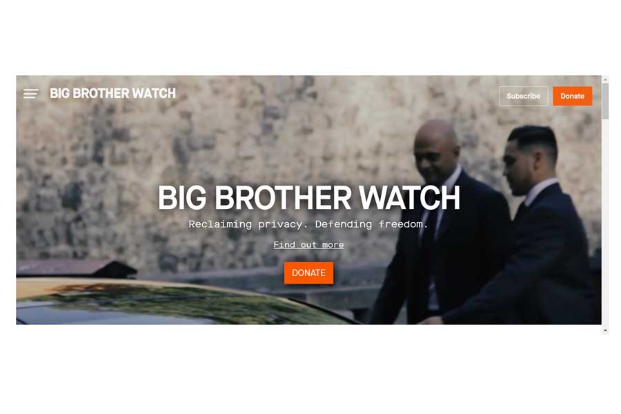 ビッグ・ブラザー・ウォッチのウェブサイト（画像：ビッグ・ブラザー・ウォッチ）