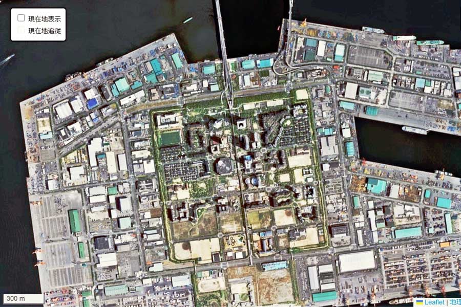 現在の「六甲アイランド」周辺の航空写真（画像：国土地理院）
