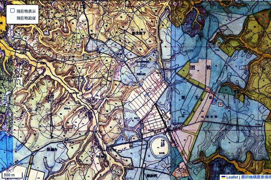 明治初期の「成田空港」周辺の地図（画像：国土地理院）