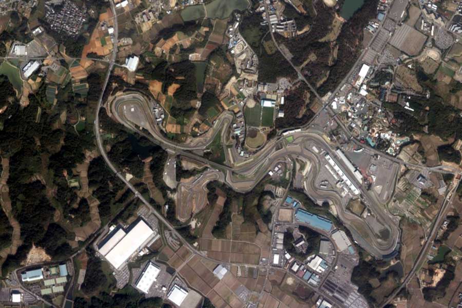 現在の「鈴鹿サーキット」周辺の航空写真（画像：国土地理院）