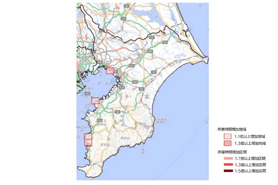 千葉県内での「休日における車での立ち寄り客数ランキング」（画像：国土交通省）