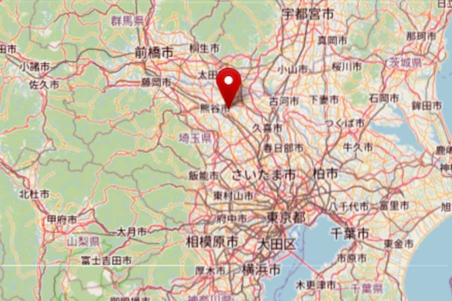 行田市の位置（画像：OpenStreetMap）