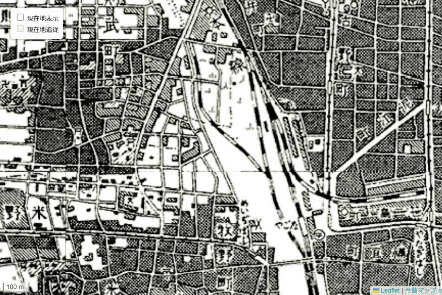 1930年頃に撮影された「名古屋駅」周辺の地図（画像：国土地理院）
