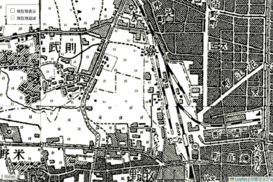 1920年頃に撮影された「名古屋駅」周辺の地図（画像：国土地理院）
