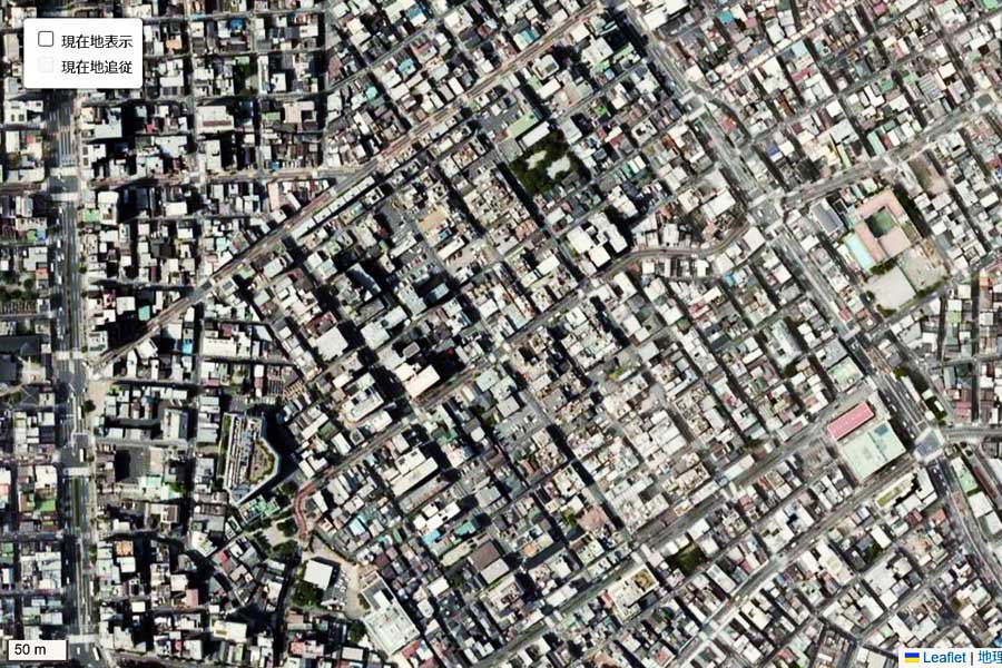 現在の「吉原」周辺の航空写真（画像：国土地理院）