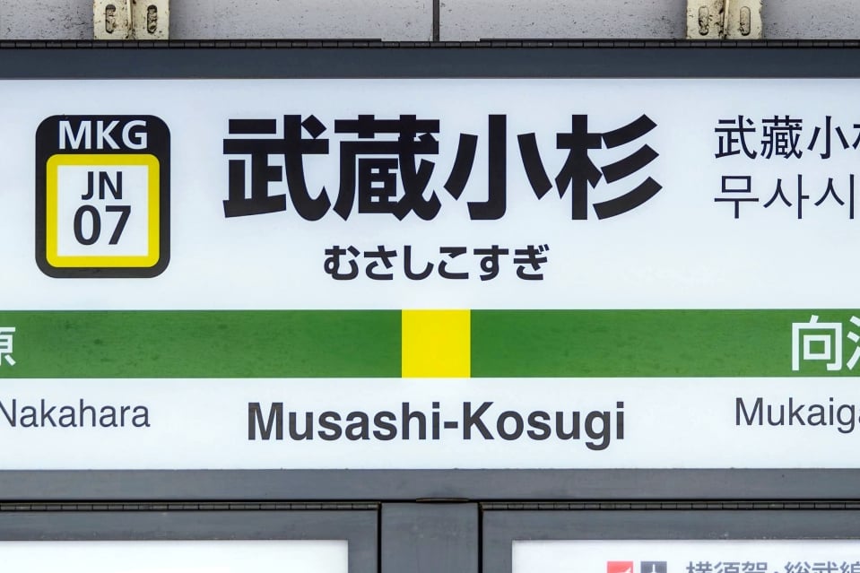 JR武蔵小杉駅の駅名標（画像：写真AC）