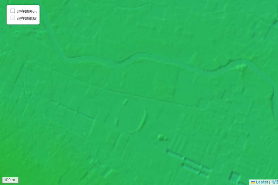 現在の「埼玉県警運転免許センター」周辺の地形（画像：国土地理院）