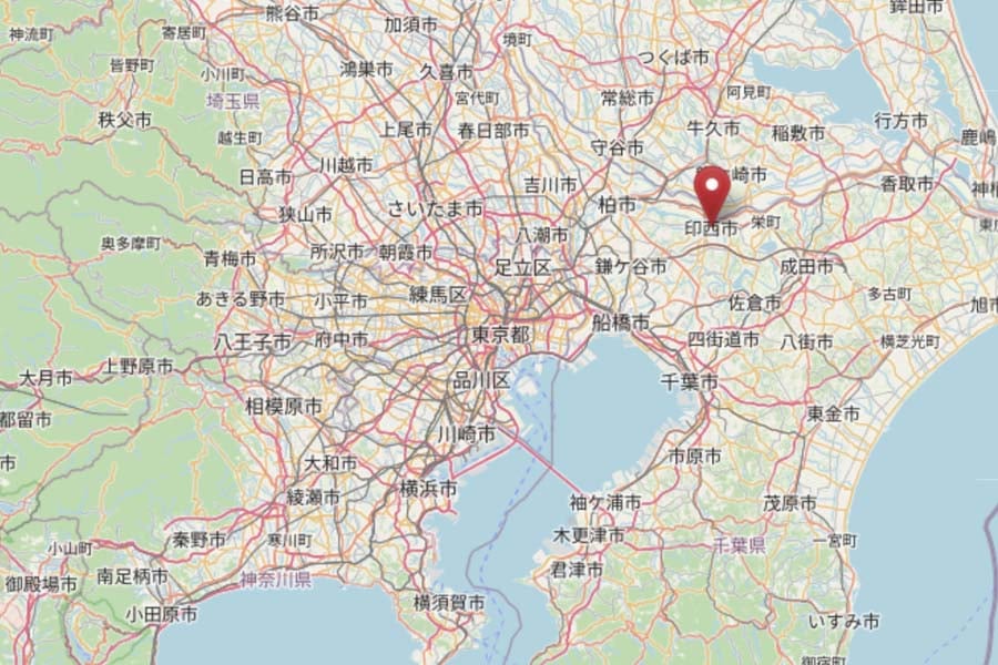 千葉県印西市（画像：OpenStreetMap）