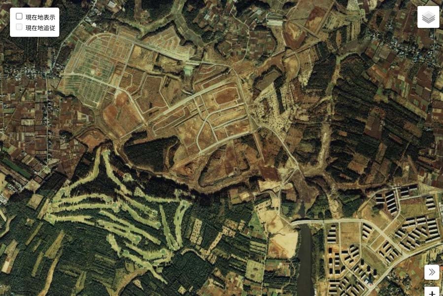 1980年頃の「千葉ニュータウン」の航空写真（画像：国土地理院）
