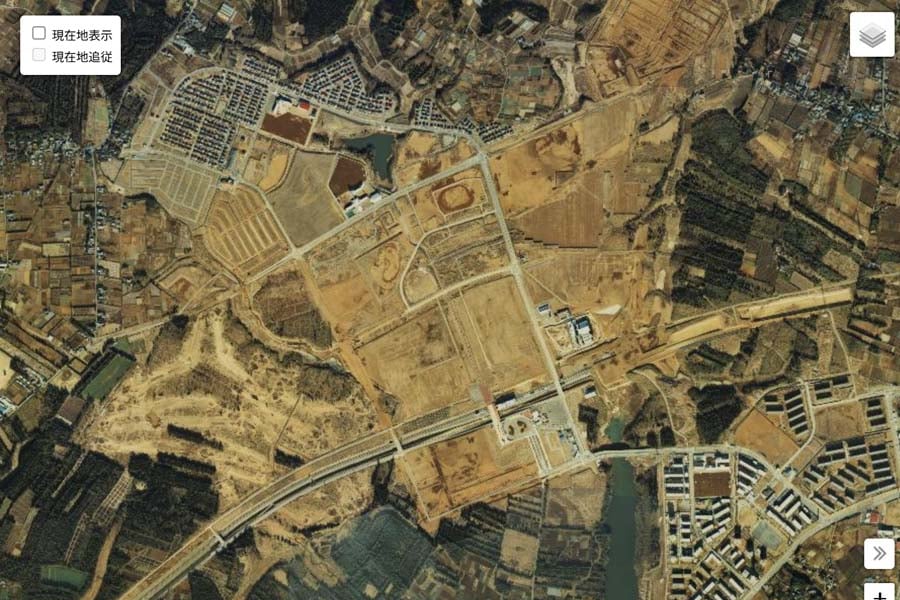 1985年頃の「千葉ニュータウン」の航空写真（画像：国土地理院）
