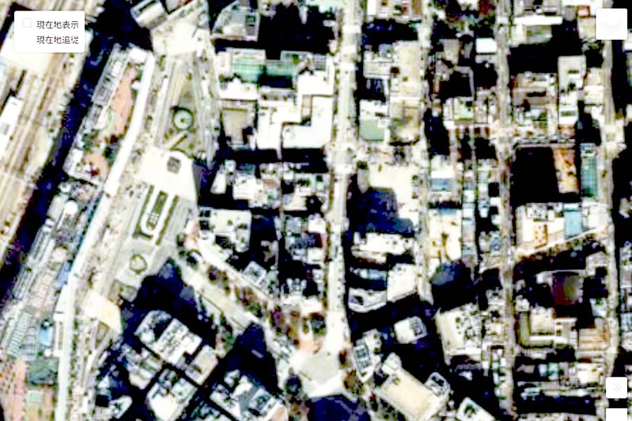 1985年頃の「池袋駅」周辺の航空写真（画像：国土地理院）
