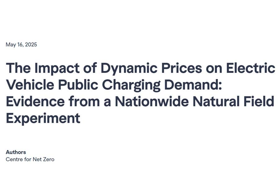 リポート「電気自動車の公共充電需要に対する動的価格の影響：全国自然フィールド実験からの証拠」（画像：Centre for Net Zero）