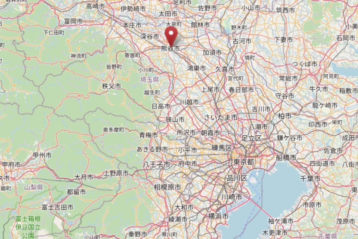 熊谷市の位置(画像:OpenStreetMap)