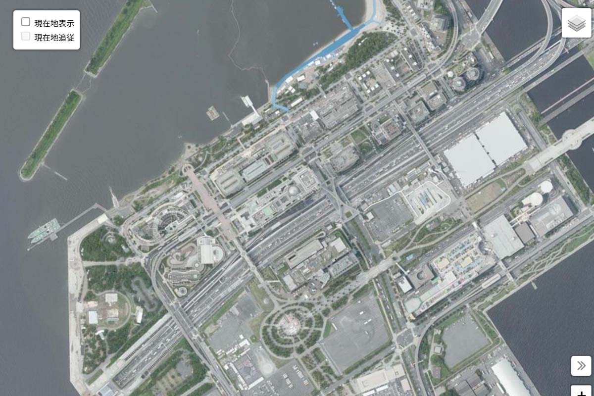 現在の「お台場」周辺の航空写真（画像：国土地理院）