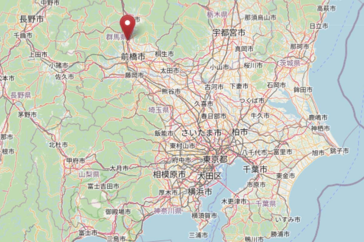 渋川駅の位置（画像：OpenStreetMap）
