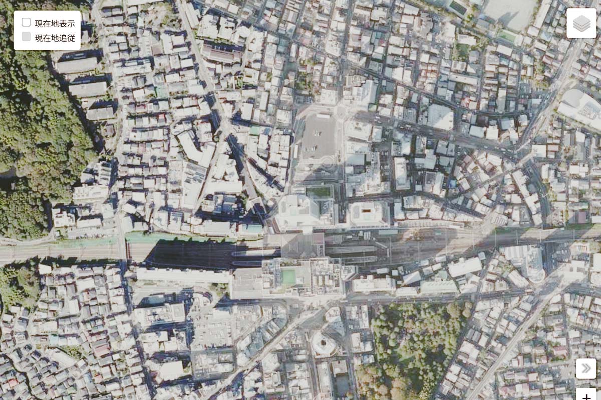 現在の「国分寺駅」周辺の航空写真（画像：国土地理院）