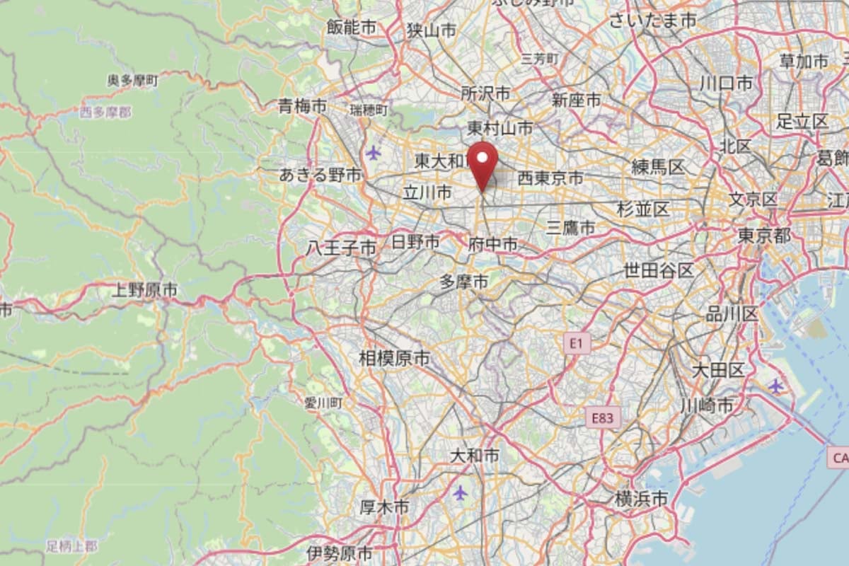 恋ヶ窪駅の位置（画像：OpenStreetMap）