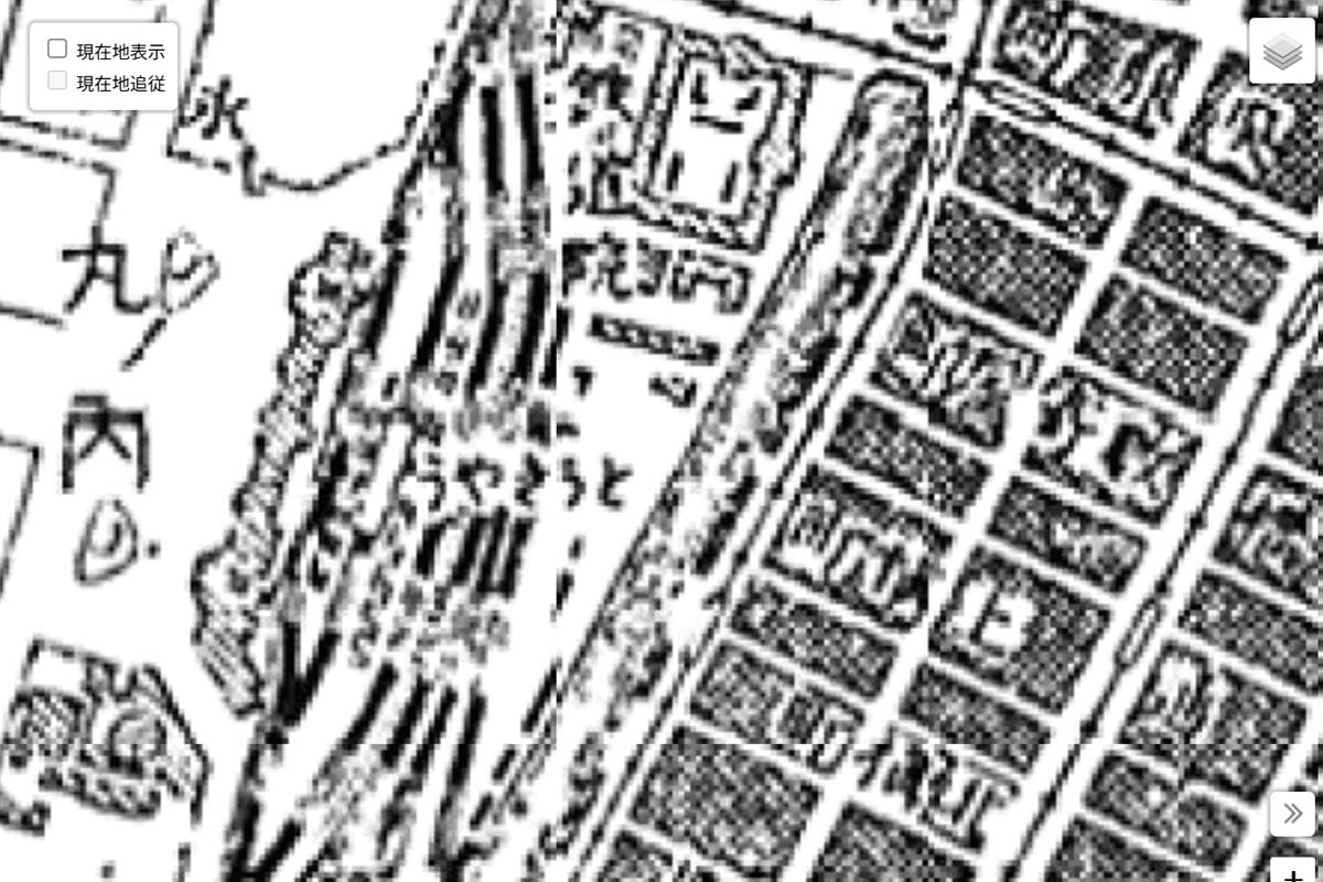 1920年ごろの「東京駅」周辺の地図（画像：国土地理院）