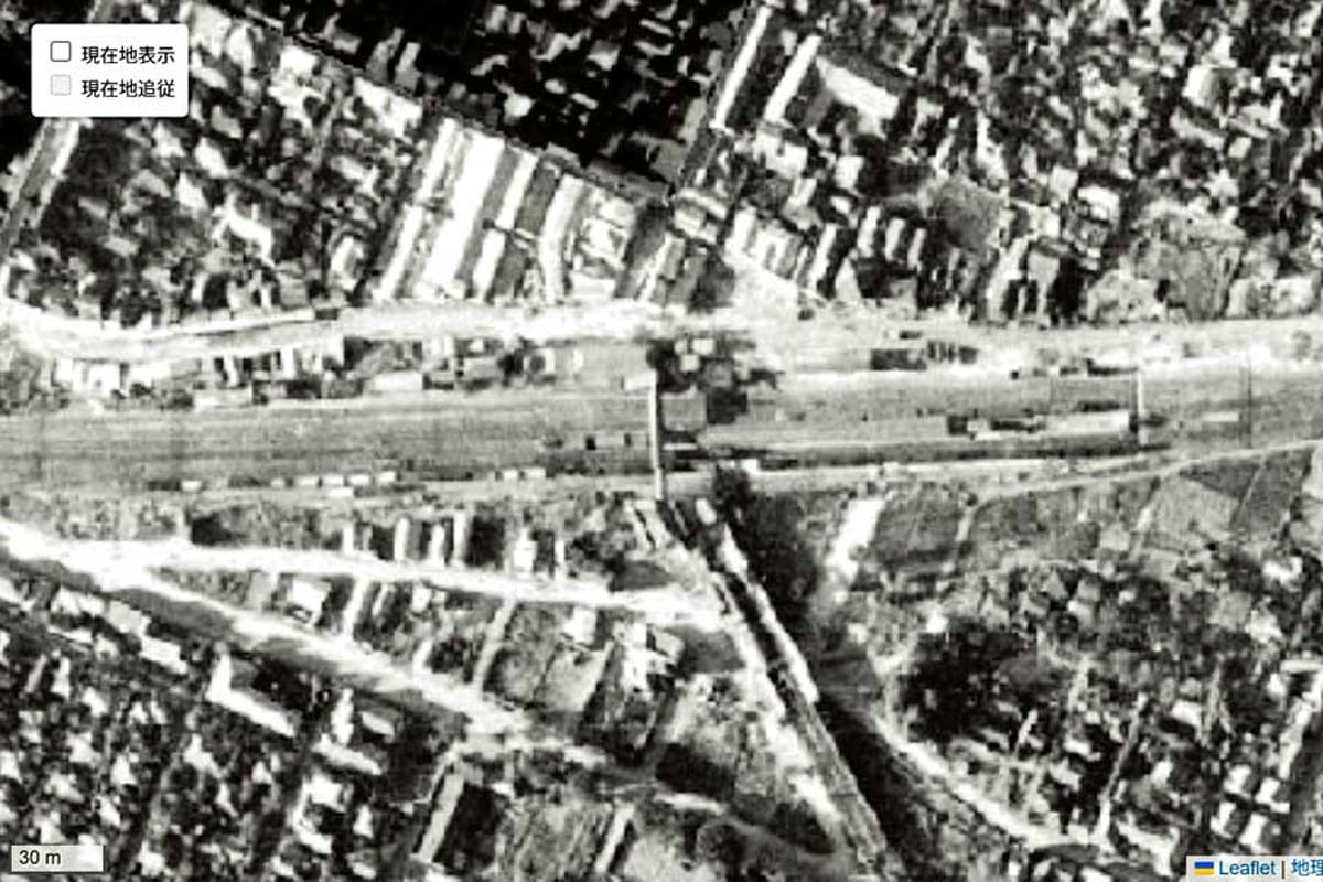 1947年頃の吉祥寺駅周辺の迅速測図（画像：国土地理院）