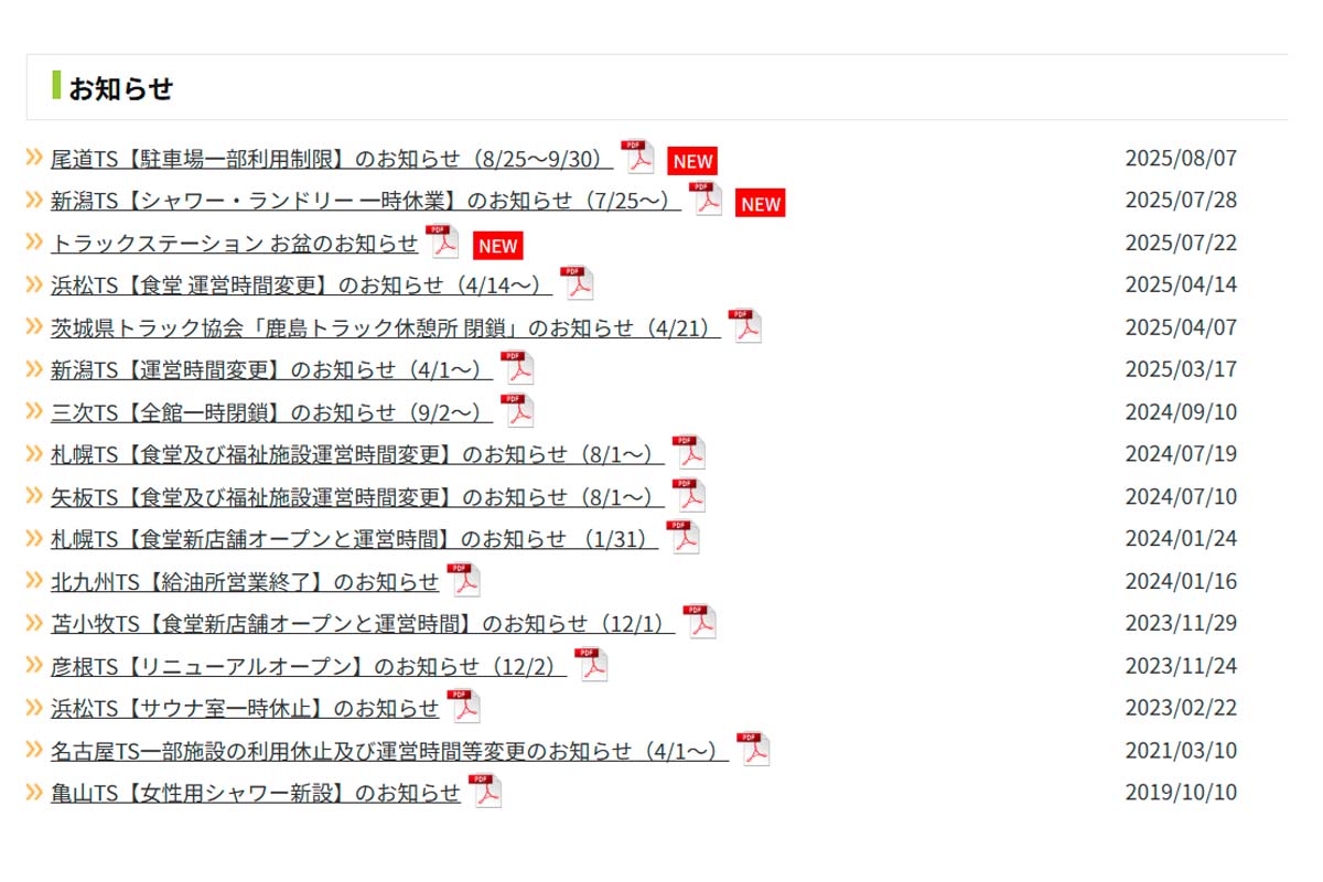 全国にある「トラックステーション」の動向（画像：全日本トラック協会）