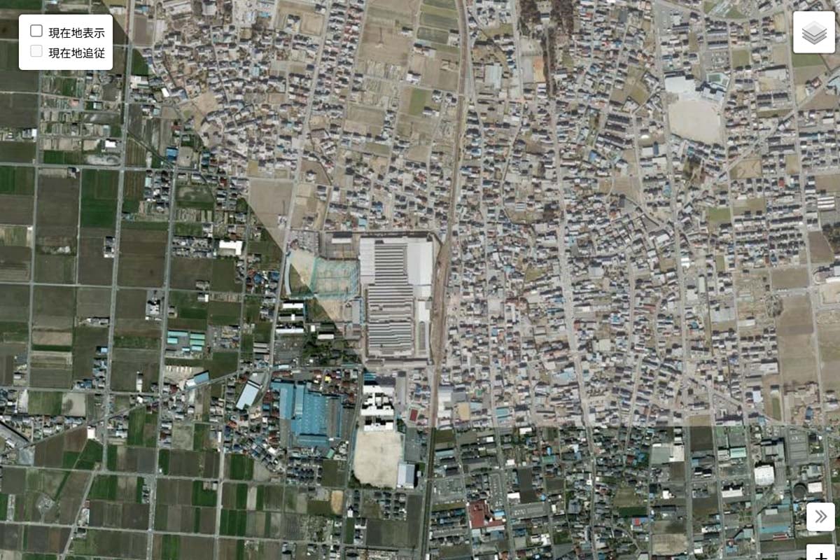 現在の「広神戸駅」の航空写真（画像：国土地理院）