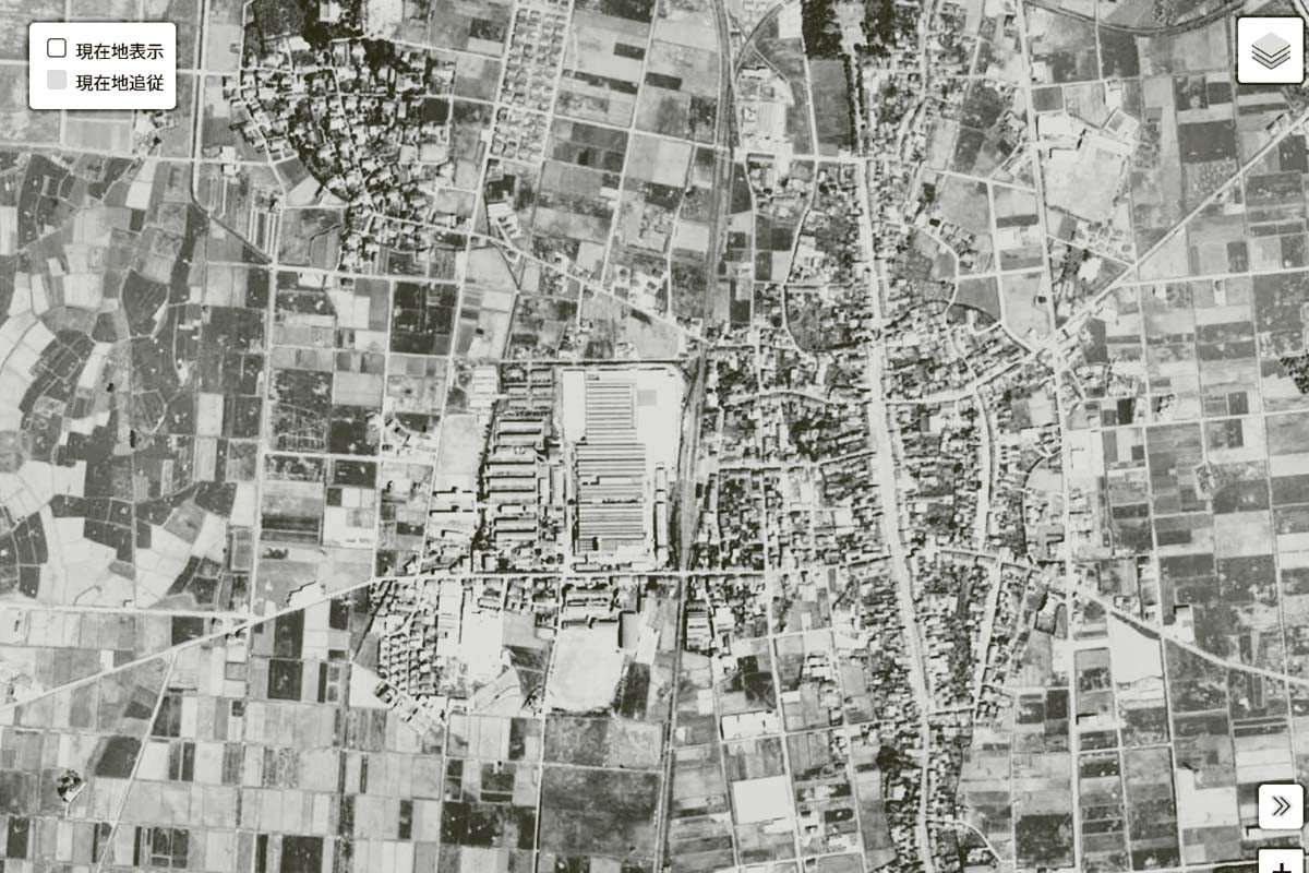 1963年ごろの「広神戸駅」の航空写真（画像：国土地理院）