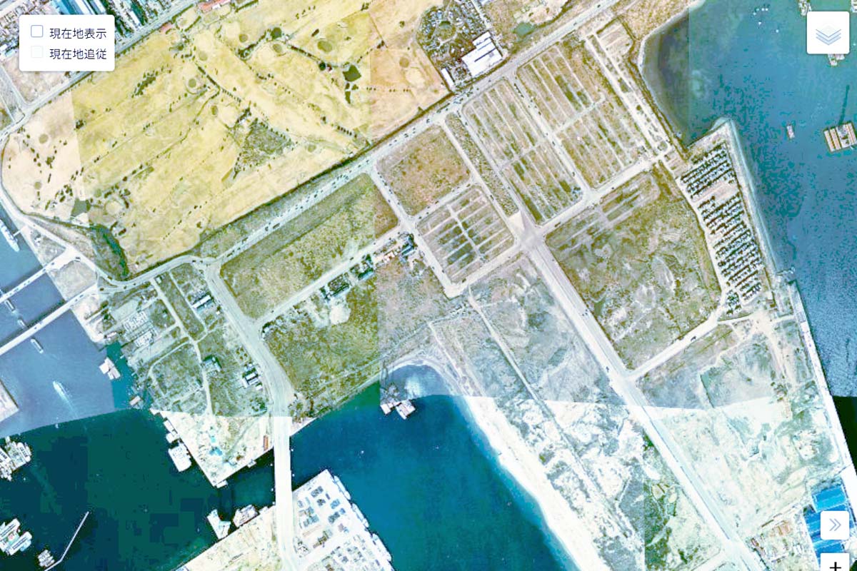 1975年頃の「東京ビッグサイト」周辺の航空写真（画像：国土地理院）