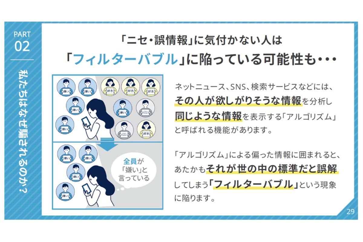 フィルターバブルのイメージ（画像：消費者庁）