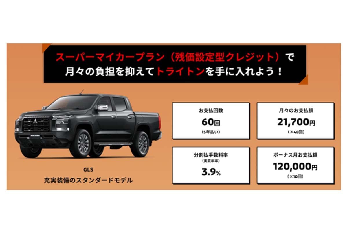 トライトンの残クレ例（画像：三菱自動車）