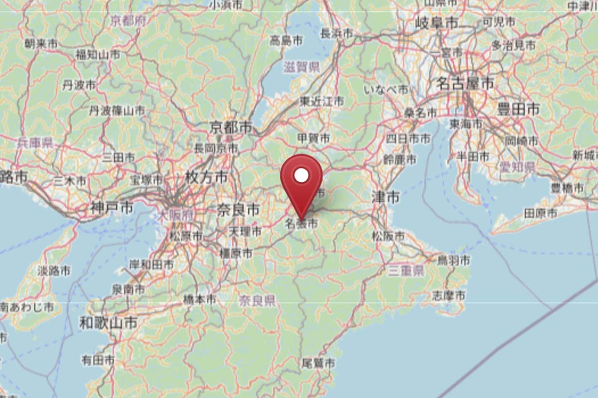 名張市の位置（画像：OpenStreetMap）