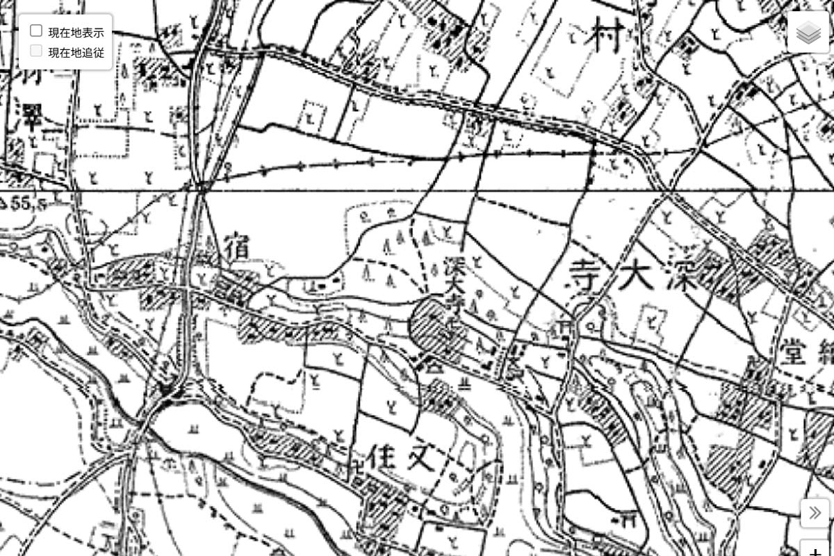 1920年頃の「深大寺」周辺の地図（画像：国土地理院）