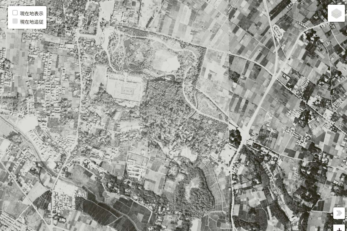 1963年頃の「深大寺」周辺の航空写真（画像：国土地理院）