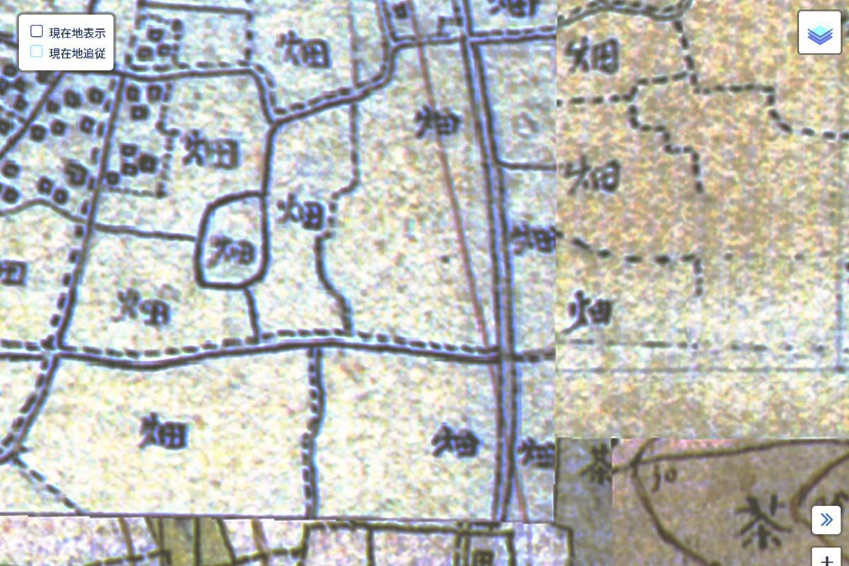 明治初期の「池袋駅」周辺の迅速測図（画像：国土地理院）